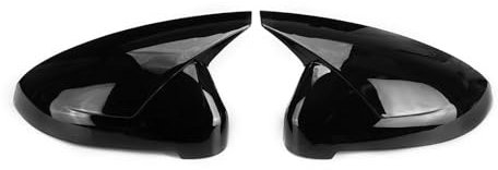 AJOHBM 2 Stück Seitenspiegelabdeckungen Für A-UDI A4 A5 B9 Seitenspiegelkappen 2017 2018 2019 S4 S5 RS5 Spiegelkappen Glänzend Schwarz/Carbon Rückspiegel Abdeckung(Schwarz)