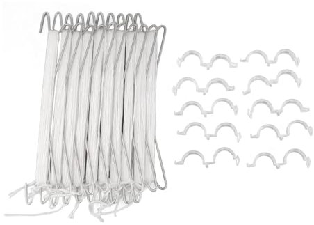 UPQRSG 10 Stück Tomatenhaken, Tomatenhaken mitSchnur, Pflanzenkletterklammern Aus Edelstahl, Einfach zu Verwendende Gartenhaken, Tomaten Stützhaken mitSchnur für Gurken, Kirschen