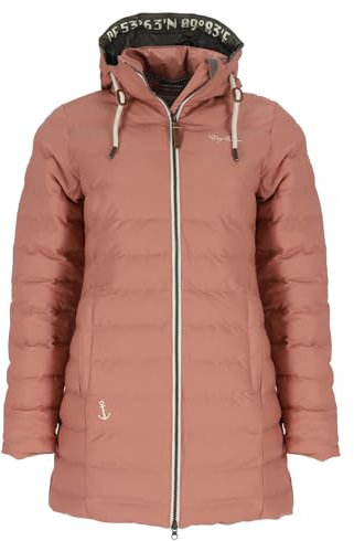 Dry Fashion Damen Polyurethan-Mantel Danzig gesteppt - Outdoor-Jacke wind- und wasserdicht in Alt-Rosa Größe 44