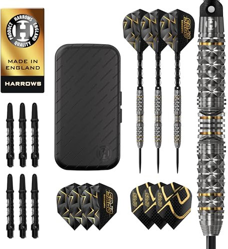 Harrows Opus Darts-Set I Professionelle Dartpfeile mit 90% Wolframstahlspitze, ALLE Gewichte Pro Darts I Riesiges 16-teiliges Set mit Carbon-ST-Schäften, Opus-Flights (21g)