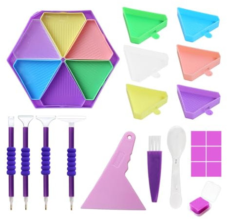 BOPRKTM 24 Piezas 5D Diamond Painting Kit Completo Accesorios Diamond Painting Accesorios Kit Diamante de Pintura Punto de Cruz Herramientas para UñAs,Dimond Imagen,Punto de Cruz,5D Pintura,DIY