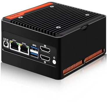 MNBOXCONET Mini PC NAS N150, 4 NVME NAS Small PC, Dual 2.5GbE LAN Mirco Desktop Computer 2HD 4K@60HZ, DDR5 Barebone NO RAM NO SSD, USB3.2 10Gbps, Supports Expansion WiFi/BT