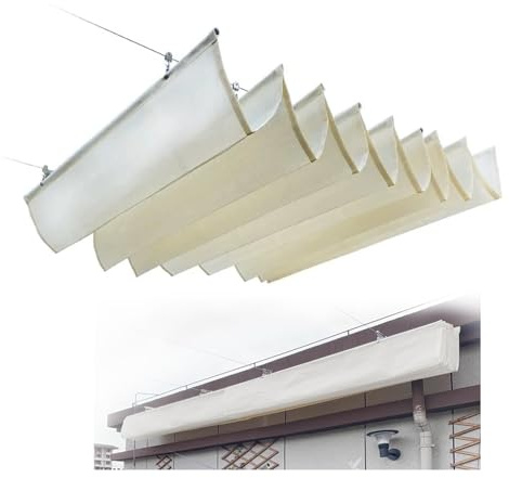 QWEASDF Einziehbare Welle sonnensegel,Lichtfilter-Wave Shade Sail Markise,Sonnensegel for Seilspanntechnik, Wintergarten und Terrassen Beschattung, Seilspannmarkise(W3*L5m/W9.84*L16.41ft)