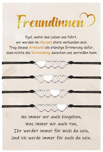 CheersLife 2/3/4/5 Stück Freundschaftsarmbänder, Schwester Geschenk | Geschenk Schwester Geburtstag Herz Armband Damen Freundin, Beste Freundin Geschenke, Geschenke für Mädchen Weihnachten