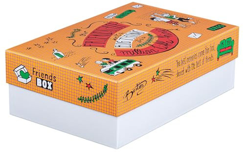 FALKEN Original StoryBox FRIENDS. 120 mm hoch DIN A4+ Made in Germany. Geschenkbox mit Deckel. Ideal für Erinnerungen, Fotos, Freundebücher, Bilder, Basteleien Aufbewahrungsbox Schachtel Allzweckbox