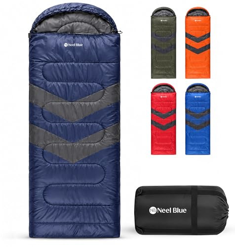 Neel Blue 4-Jahreszeiten-Schlafsack für Erwachsene, leicht, wasserdicht, für 1,8 m Erwachsene, von Event Decor, ultraleichter Rucksack-Schlafsack für kaltes und warmes Wetter, perfekt für Camping