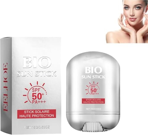 Bio-Sonnenstift für Gesicht und Körper, erfrischend, nicht fettend, tragbarer UV-Schutz-Sonnenstift, Anti-Falten-Feuchtigkeitsspendend