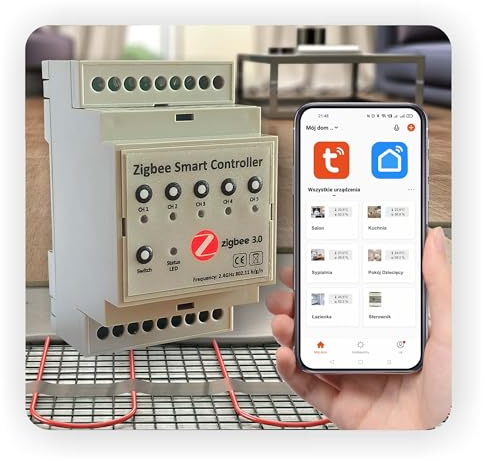 Automat-on Fußbodenheizungscontroller 230V | Fussbodenheizung Steuerung Zigbee 3.0 für 5 Räume | Steuerung Fußbodenheizung mit Tuya, SmartLife oder ohne App | Kompatibel mit Alexa, Google Home