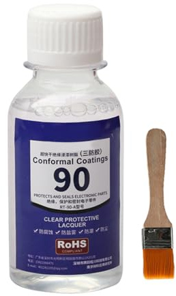 Vernice per PCB - Vernice conduttiva | Vernici per riparazione PCB sigillanti protettivi 100ML | Riparazione PCB trasparente impermeabile ad asciugatura rapida, con spazzola per lia