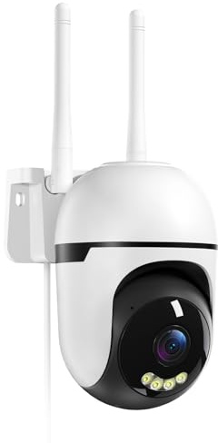 WESECUU 2K Telecamera Wi-Fi Esterno,2K 3MP Tracciamento Automatico 360°, Telecamera IP Compatibile con 2.4Ghz/5Ghz, IP66, Visione Notturna a Colori, Rilevazione Umana, Audio Bidirezionale