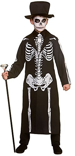 Kids Boys Day of the Dead Skeleton Halloween Fancy Dress Costume