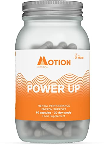 Motion Nutrition Power Up Daytime Nootropic (60 Capsules) | Award Winning Nootropic for Jitter-Free Energy | Monk-Like Focus | Less Mid-Day Fatigue | No Unsafe stimulants or Caffeine | Made in UK