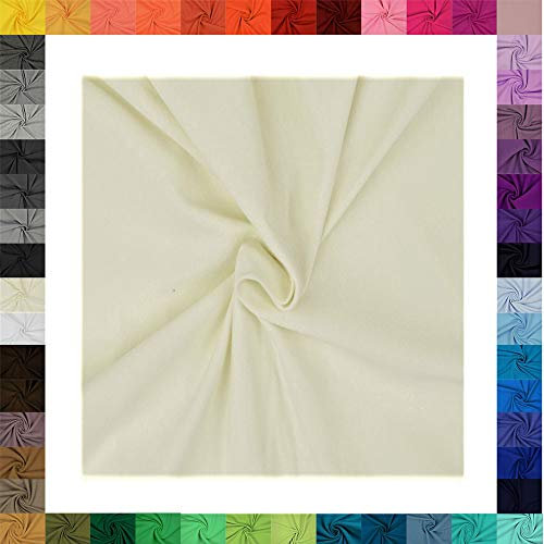 1 Meter Jersey Baumwolljersey uni Farben, 220g/m², Öko-Tex Standard 100, Stoffe, 330g/lfm (5004 Natur/Ecru)
