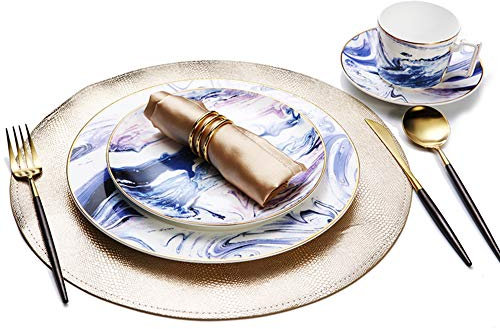 XCXDX Tinta Azul para Pintar Combinación De Vajilla De Cerámica, Taza De Café Y Platillo, Placa De Porcelana De Phnom Penh