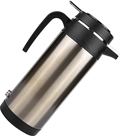 Elektrischer Wasserkocher fürs Auto, 1200 ml 12 V / 24 V Edelstahl Elektrischer Wasserkocher fürs Auto Reisethermoskanne Heizwasserflasche(12V)