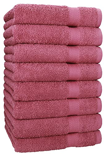 Betz 8 Stück Handtücher Set Größe 50 x 100 cm Handtuch Premium 100% Baumwolle (Beere)