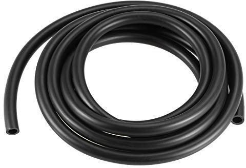 sourcing map Lubricating Oil Hose, 6mm(15/64) ID x 9mm(23/64) OD 8.2Ft/2.5M Rubber Water Hose Pipe Tubing Black