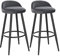 WOLTU Taburetes de Bar Juego de 2, Taburetes de Cocina con Reposapiés, Asiento de Terciopelo, Estructura de Metal, Gris Oscuro