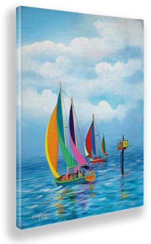 Giallobus - Quadro - Hugh Harris - Legato al mare - Tela canvas - 50x70 - Pronto da appendere - Quadri moderni per la casa