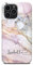 iCaseDesigner Personalised Marble Glitter Flowing Name with Heart Phone Case for Apple iPhone 12/12 Pro - 14. Pink and Blue Colourful Marble Name