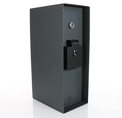 BOLD Orio Toma de Corriente para Exteriores en el jardín (Columna de Enchufe) con Clavija de 3 vías en Antracita (Sensor de luz | Columna de energía para Exteriores IP44 | hasta 3680 vatios)