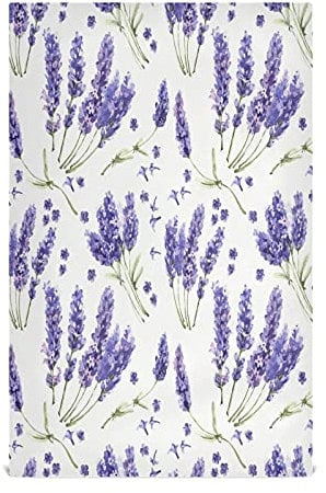 JUMBEAR Schönes Geschirrtuch mit violetten Lavendelblumen, weich, saugfähig, wiederverwendbar, Geschirrtücher und Tischdekoration, 71,1 x 45,7 cm, 1 Stück