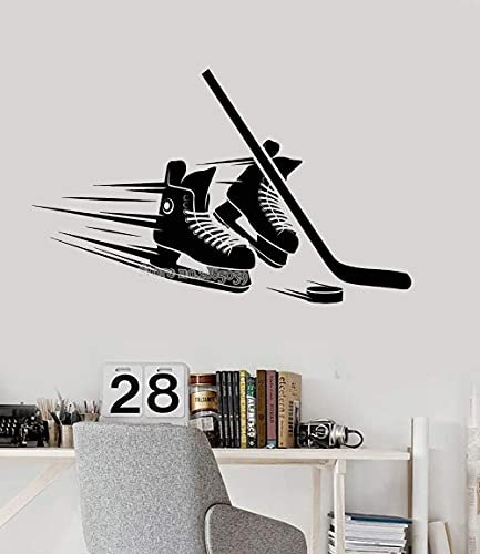 Kinderbadezimmer Wandsticker, Wandtattoo Kunst, Eishockey Eishockey Ausrüstung 90X56 Cm