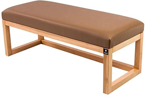 EMRA WOOD LPG-2 Holz Sitzbank Polsterbank Breite 60cm Gestell Massivholz Erle Natur Sitzbezug Kunstleder Hellbraun Florenz2524