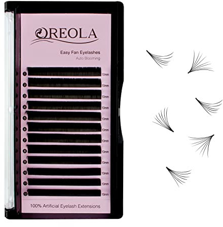 Oreola Soft Easy Fan Lashes Natural Volume Eyelash Extensions Fast Blooming Russian Volume Lashes for Professional Salon Use 2D 3D 4D 5D 6D 10mm