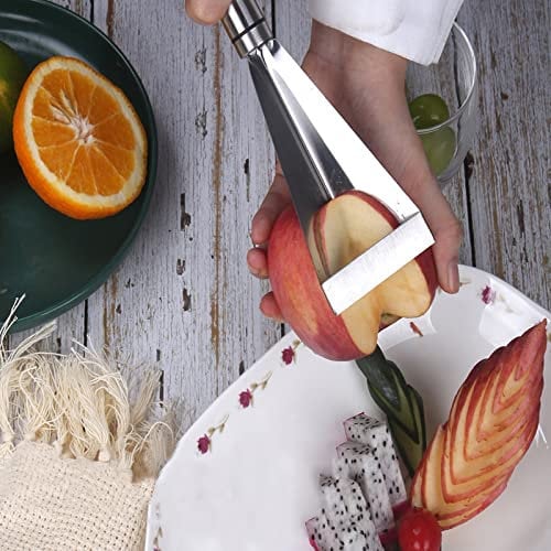 COEKI Edelstahl Obst Schnitzmesser, Dreieckige Form Obst Gemüse Messer Hobel, Edelstahl Bildhauerwerkzeuge, Obstschnitzmesser, für Home Restaurant Fruit Party