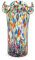 H&H Veneziano Glasvase mit Wellenschliff, 20 cm, hergestellt in Italien