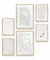 Heimlich® Premium Poster Set mit Bilderrahmen Holz Eiche | 2 x DIN A3 & 4 x DIN A4 - ca. 30x42 & 21x30 | Stilvolle Poster Collagen mit passenden Bilder als Wanddeko » Abstrakt Matisse Beige «
