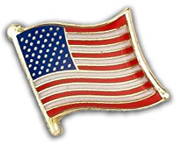 Clj Charles Le Jeune Pin's Drapeau Usa Flottant - Etats-unis D'amérique - Américain - Drapeaux - qualité de finition - Epingle - Broche - Badge - PINS AMERIQUE DU NORD