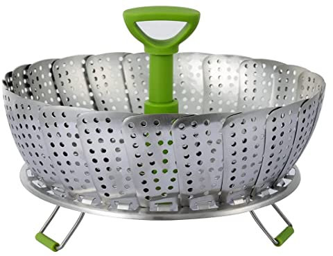 Ziva Mini Dampfregal klappbar Edelstahl 13-23cm | spülmaschinenfest | Edelstahl (Edelstahl) | passend für alle Marken von Multikochern (u.a. Tefal, Crock-Pot, Ninja Pot, Sage, Silvercrest)
