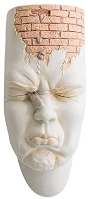 AYAROS Wandbehang Gesicht Vase Harz Gesicht Blumentopf für Wanddekoration Moderne Skulptur Pflanztopf Hängende Wandvase Kopf Pflanzgefäße für Wanddekoration