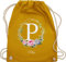 Turnbeutel Rucksack - Initialen mit Namen - Unisize - Senfgelb - wäschebeutel kindergarten personalised gifts tasche für kita weihnachtsgeschenke schule beutel individuelle geschenke