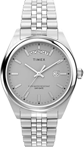 Timex Unisex Analog Quarz Uhr Legacy mit Edelstahlarmband