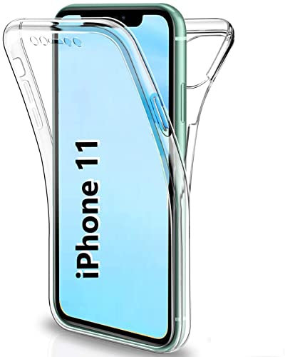 COQTEL® Coque pour iPhone 11 étui 360° Housse Transparente Double Protection intégrale en Silicone et TPU Antichoc protège écran