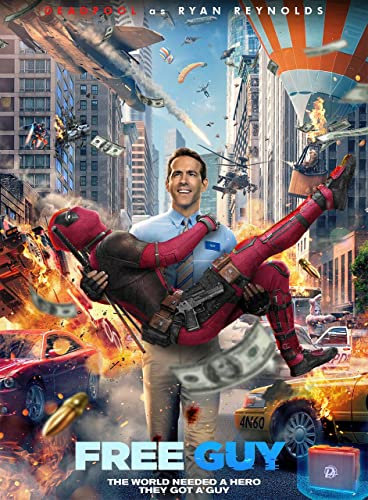 Free Guy 2 Poster A3 - Póster de arte de película en varios tamaños para ideas de sala de estar o dormitorio. Imágenes de películas de culto sin bordes Classic Iconic 70s 80s 90s Vintage Retro Home W