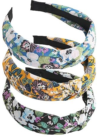 scicent Haarreifen Damen 3 Stück Modisch Süßes Haarband für Damenhaare Breiter Knoten Haarreif 15902