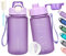 AOHAN Trinkflasche 600ml, Wasserflasche BPA Frei, Sport Trinkflasche Auslaufsicher Motivierende Sportflasche Mit Filter für Fahrrad, Fitness, Wandern und Schule