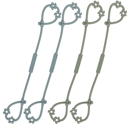 LOVE DEPOT Cup Catcher, Spielzeug Sicherheitsgurte Trinkbecher Halteriemen für Kinderwagen Hochstuhl Autositz, aus Lebensmittelqualität Silikon, BPA-frei, 2er-Pack (Sage x2 + Ether x2)