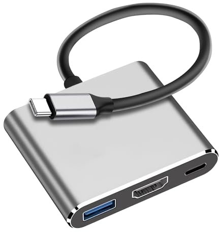 Adaptateur multiport USB C vers HDMI, ports HDMI 4K & USB 3.0, port de charge rapide USB C PD100W, adaptateur pour MacBook Pro, iPad Pro, Chromebook, Dell XPS, Surface, Samsung
