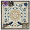 Wisafory Altartuch Tarotkarten Tischdecke Mond Phases Blumen Altardecke Spirituell Altar Tarot Tuch Hexerei Astrologie Tischtuch Quadratisch Wandteppich Himmlisches Decktuch Stil 4 75x75cm