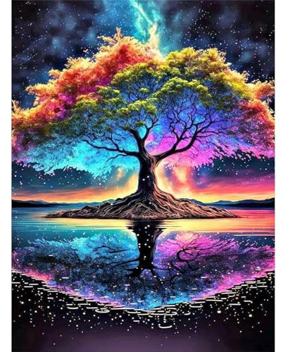 TOSTOG Diamond Painting Kit Adulte,Diamant Painting Images Ronde Diamond Peinture Diamant Adulte 5D DIY Cristal Débutant Art Set pour Décoration Murale Maison 30x40cm