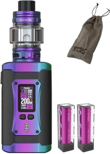 E Zigarette, SMOK 230W MORPH 2 KIT,Verdampfer Starter Set mit 7,5 ml TFV18 Tank und 2 * wiederaufladbaren Batterien 0.96 Zoll-TFT-LCD-Anzeige,Ohne E-Liquid, Ohne Nikotin (Regenbogen)