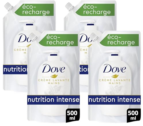DOVE Savon Liquide Mains Original Soin des Mains Recharge 500ml (Lot de 4)