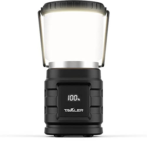 Tavaler Camping Laterne 4400 mAh Akku USB C Aufladbar Campinglampe mit LED Batterieanzeige Bildschirm Camping Licht IP65 Wasserdicht Campingleuchte für Wandern Outdoor, Notfall, Power Bank
