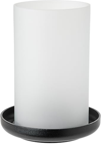 Generisch HEDERVÄRD Windlicht 22 cm Milchglas/Schwarz