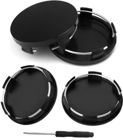 RXKFIGX 4 pièces Capuchons de moyeu Compatible Jantes Alu Capuchons de moyeu OD 68mm ID 58mm pour moyeu de Roue Accessoires de Voiture Capuchons de moyeu de Roue avec Tournevis Plat